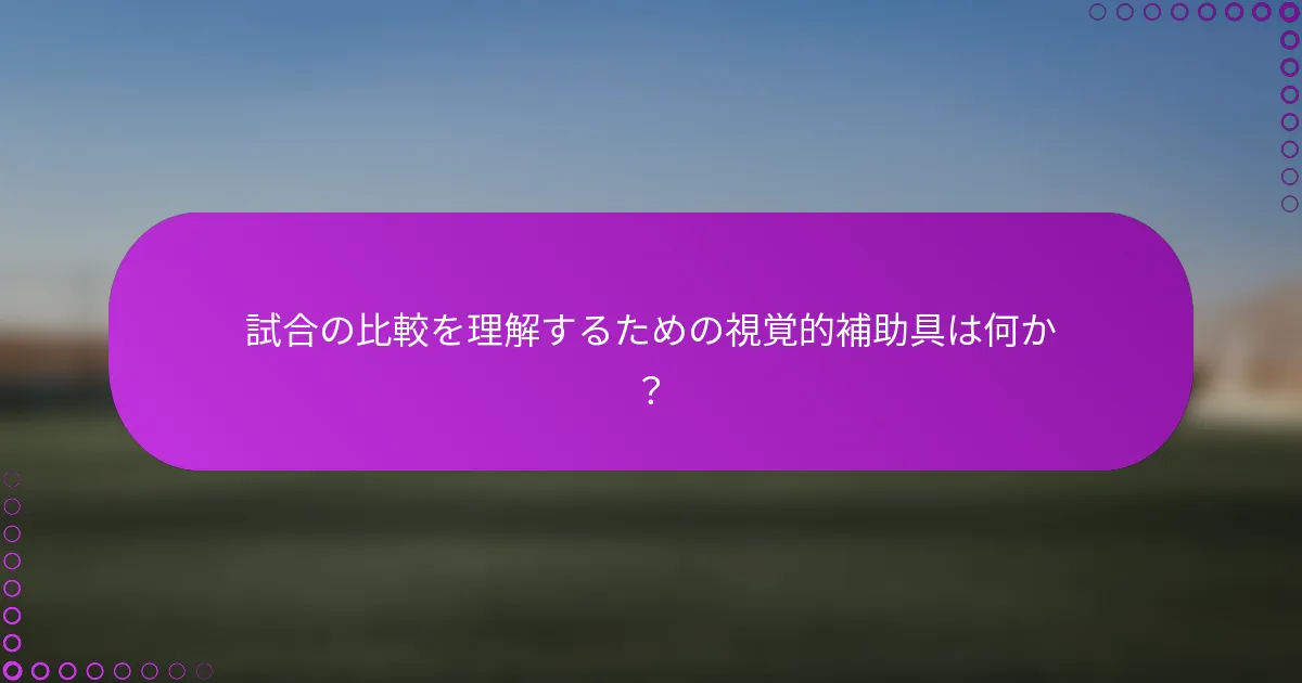 試合の比較を理解するための視覚的補助具は何か？