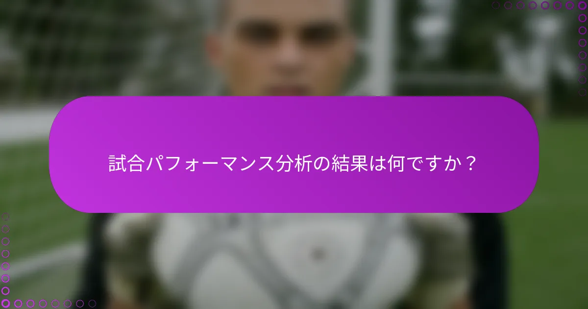 試合パフォーマンス分析の結果は何ですか？